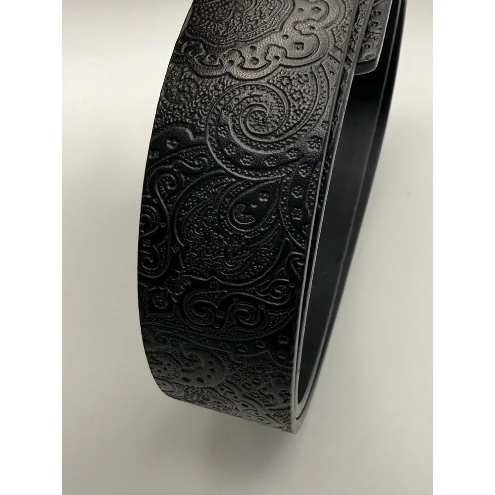 Robert Graham Mens Black Embossed‎ Paisley Reversible Belt Size 42 RG307848